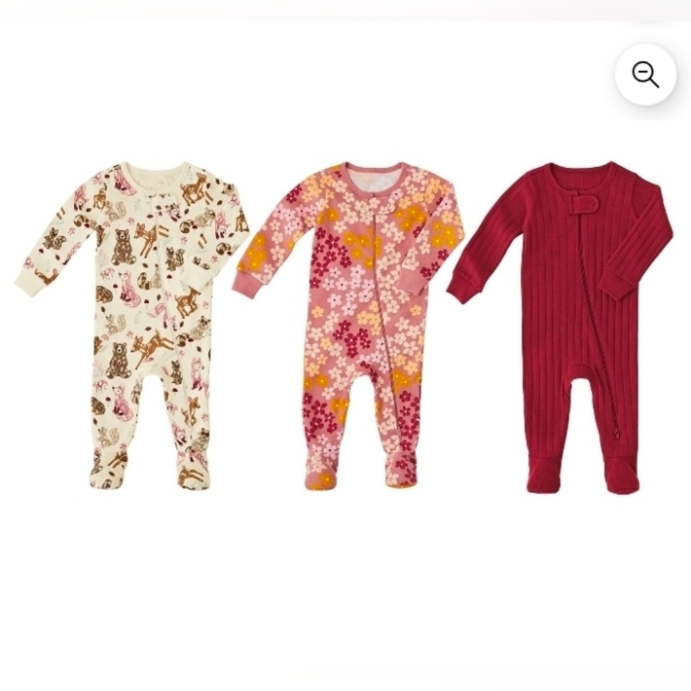 Member's Mark 3 Pack 100% Organic Sleep and Play Cotton Snug Fit For Safety Two